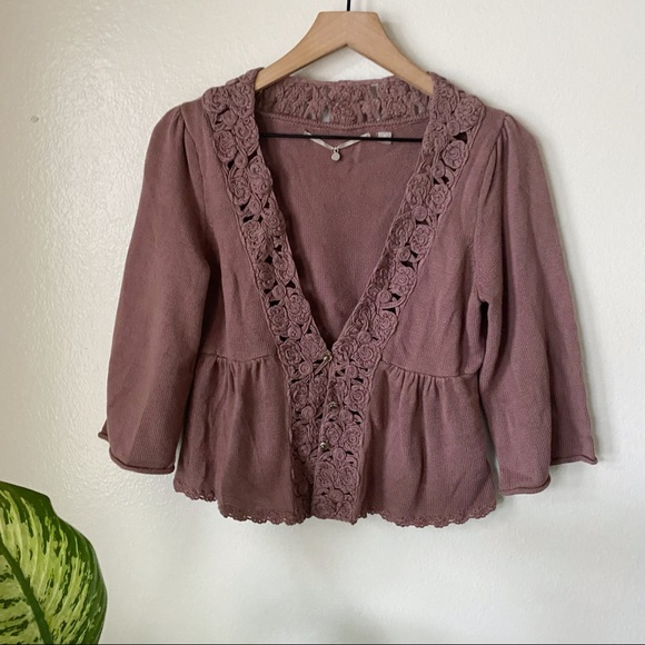 Anthropologie rosette cardigan Clearance